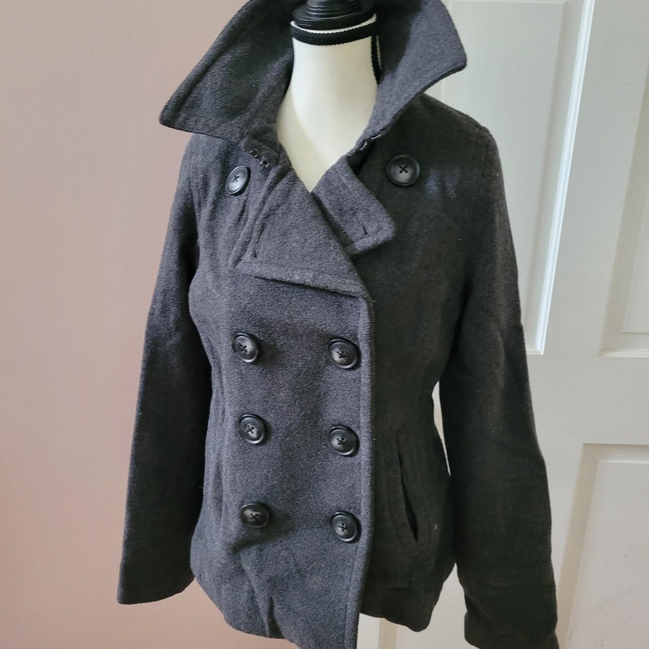 Aeropostale Aero Coat Jacket. Wool and Polyester. In... - Depop