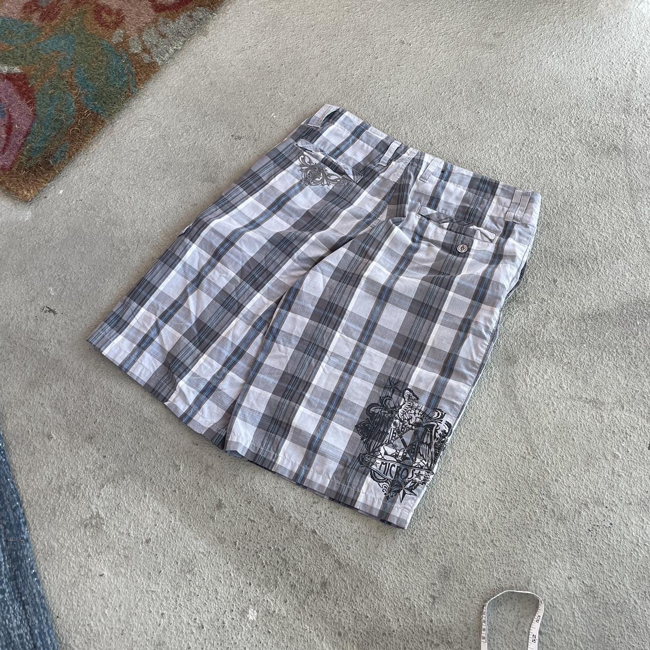 Plaid baggy-shorts - Depop