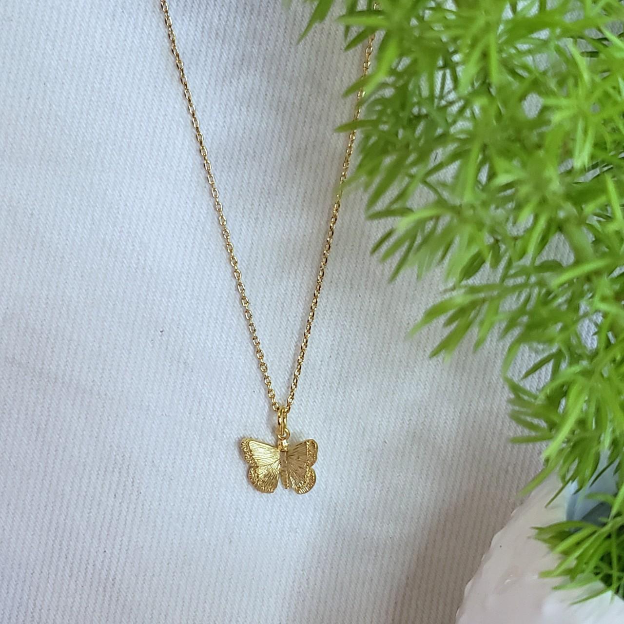 Gold Plate over brass Mini Butterfly Charm... Depop
