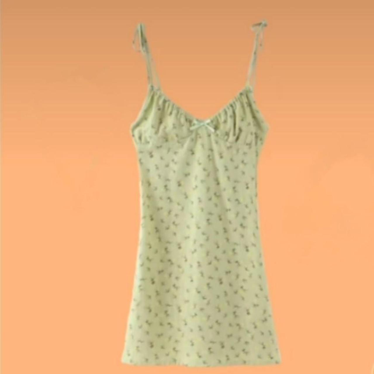 Green floral dress Depop