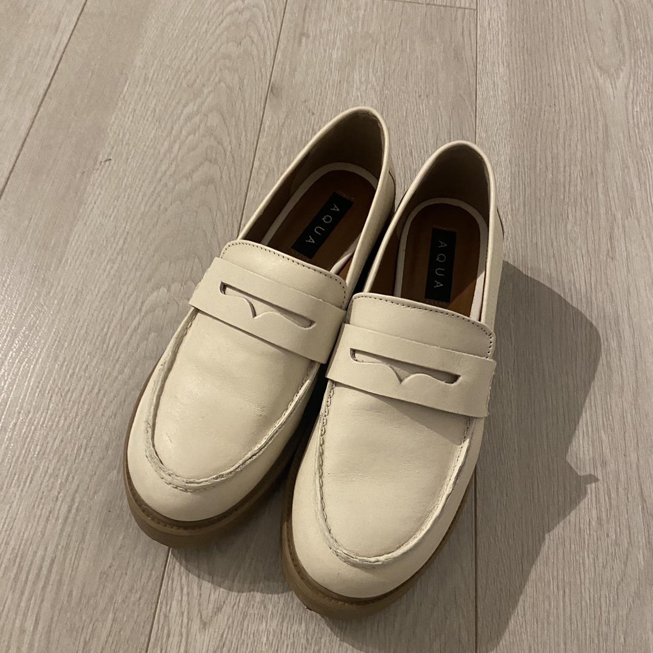 Cream Chunky Loafers by Aqua size 8.5. Only worn a... Depop