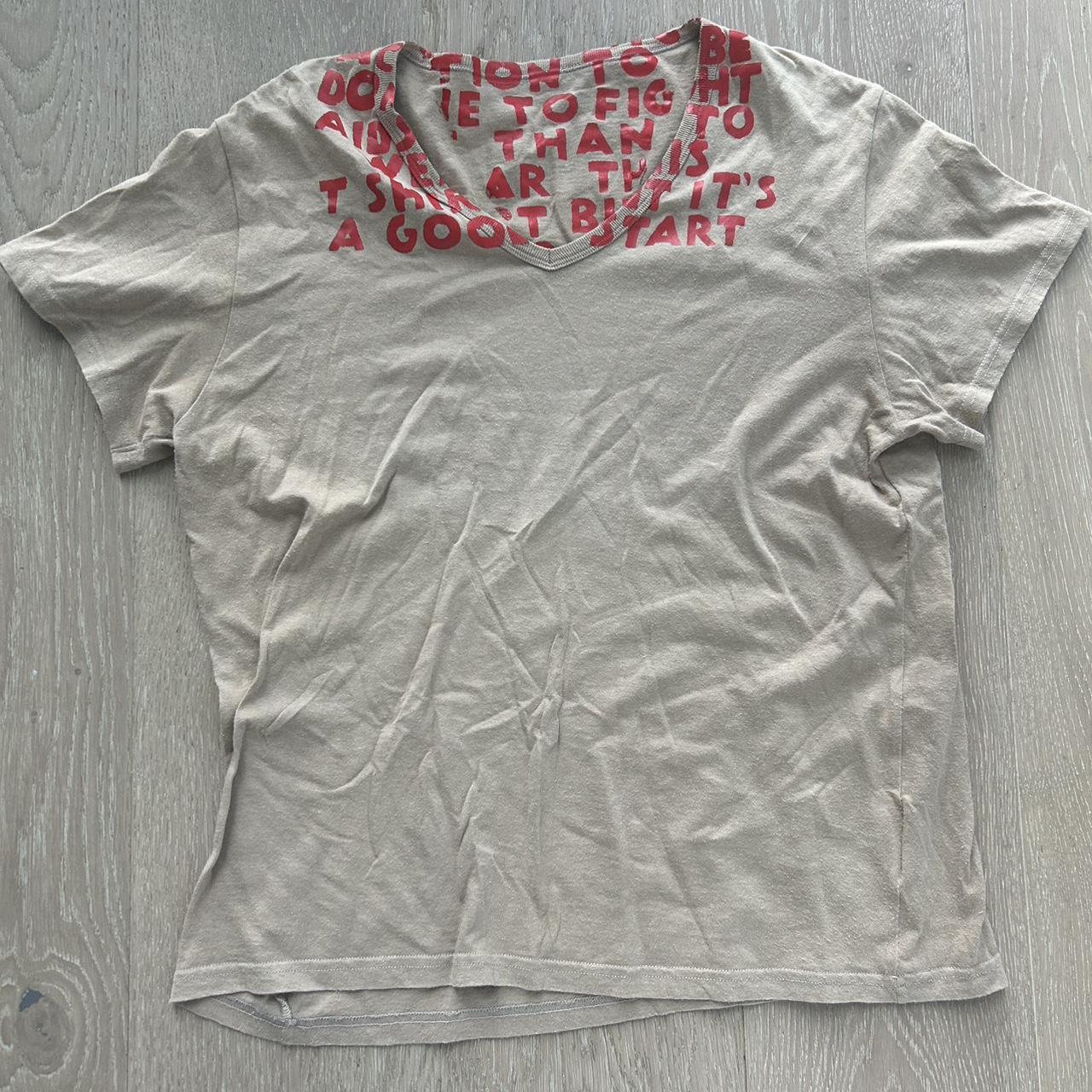 ARCHIVE MAISON MARTIN MARGIELA AIDS AWARENESS V NECK | Depop