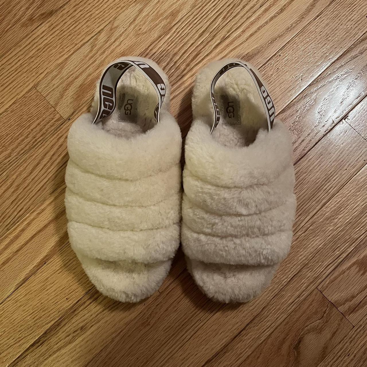 cream ugg slides