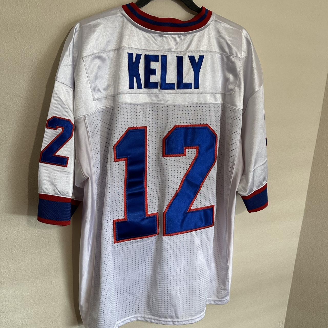 NFL Mitchell&Ness Buffalo Bills 12 Jim Kelly White Throwback Jersey