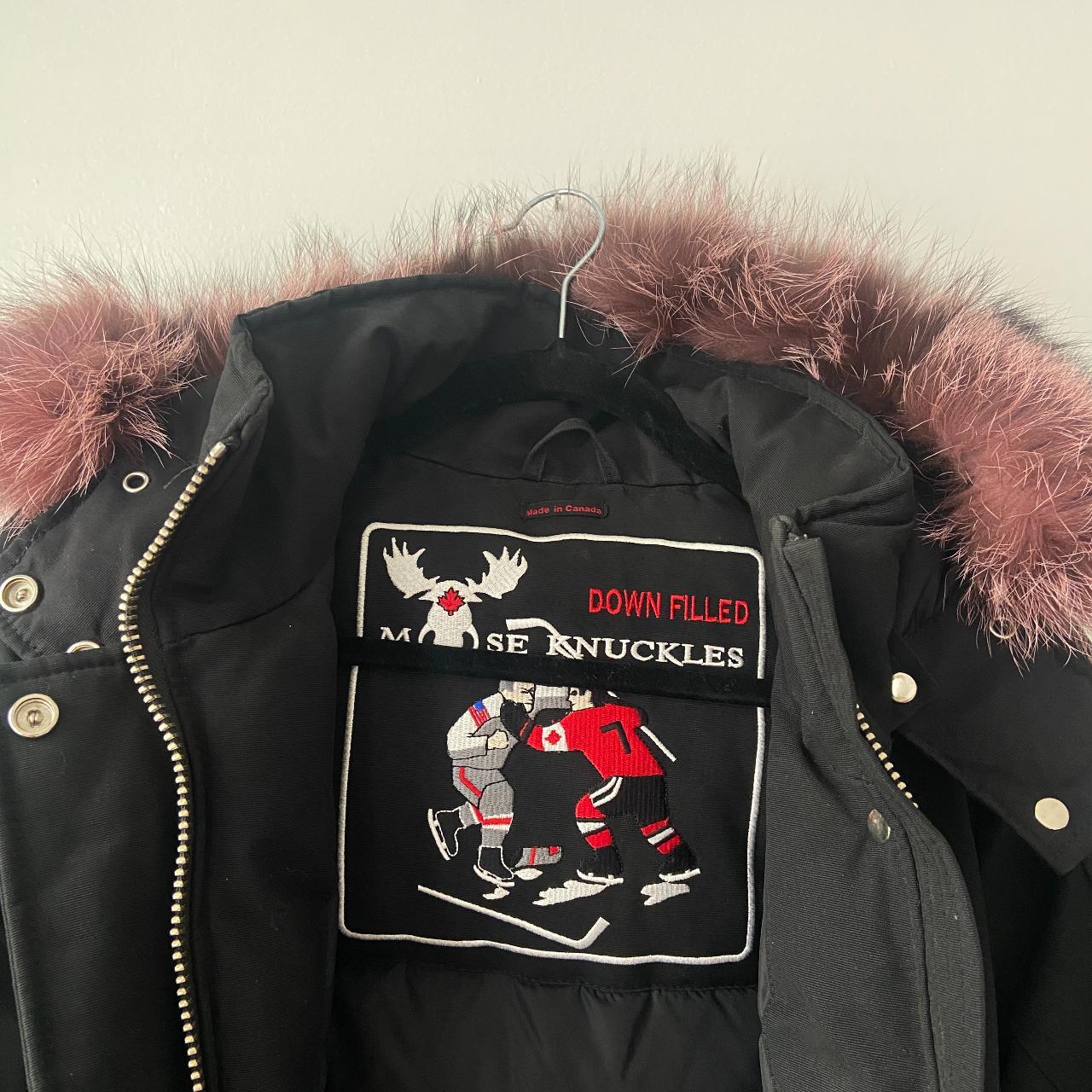 Moose Knuckles Womens Black And Pink Jacket Depop 0009