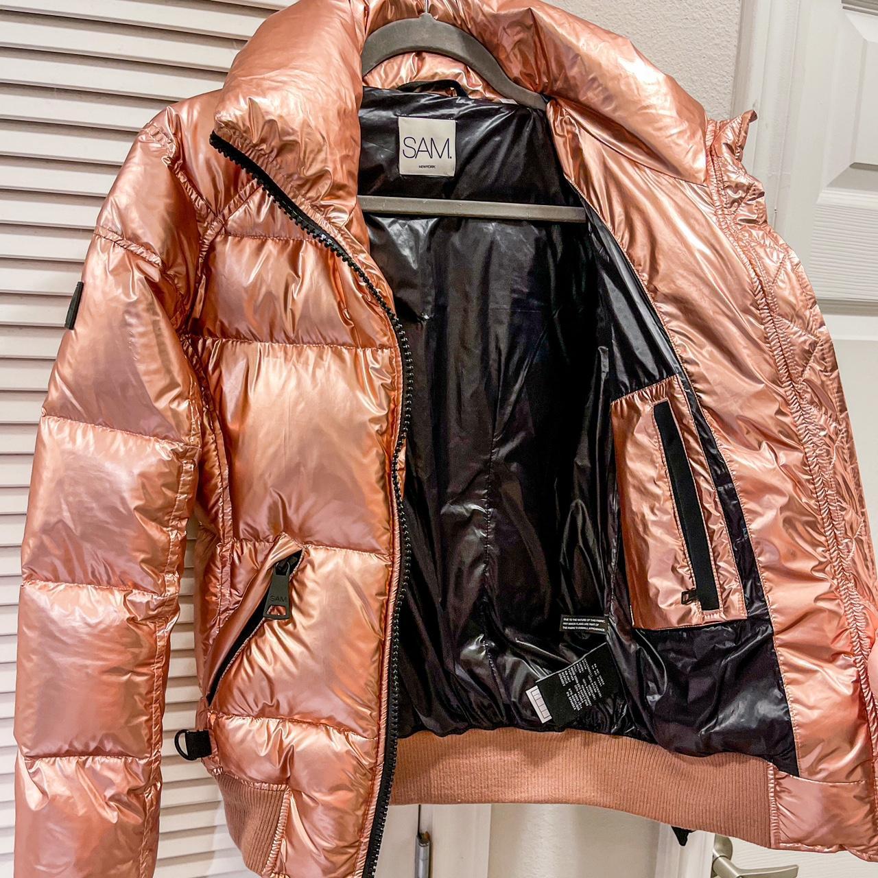 Rose gold puffer outlet jacket women's