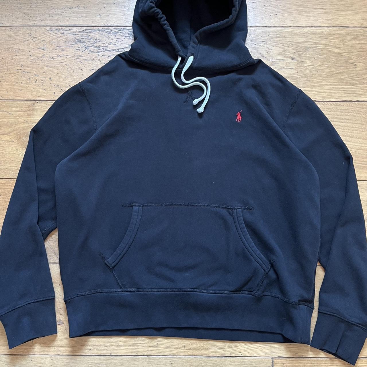 Ralph lauren black hoodie red horse best sale