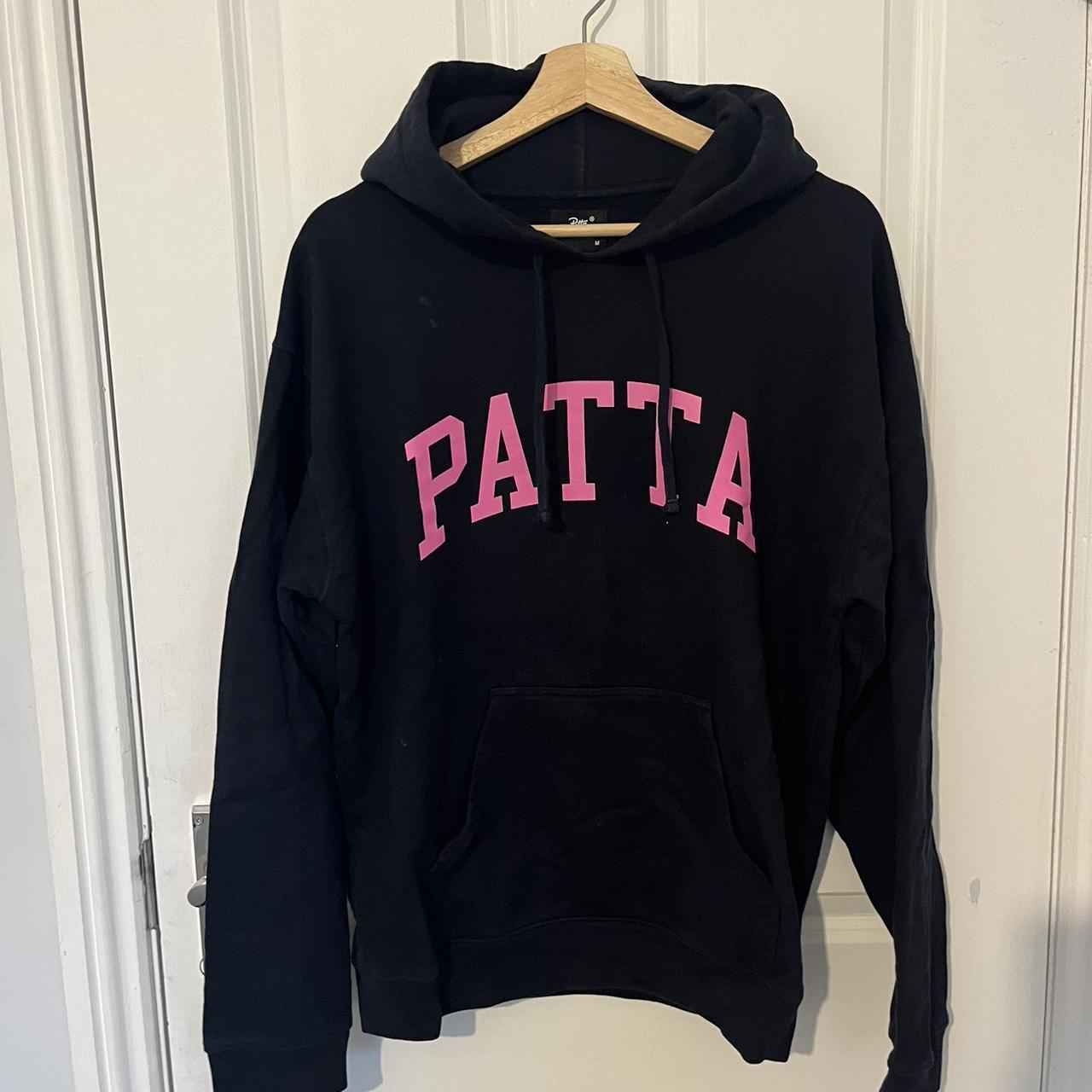 Navy Patta hoodie pink logo. hoodie patta Depop