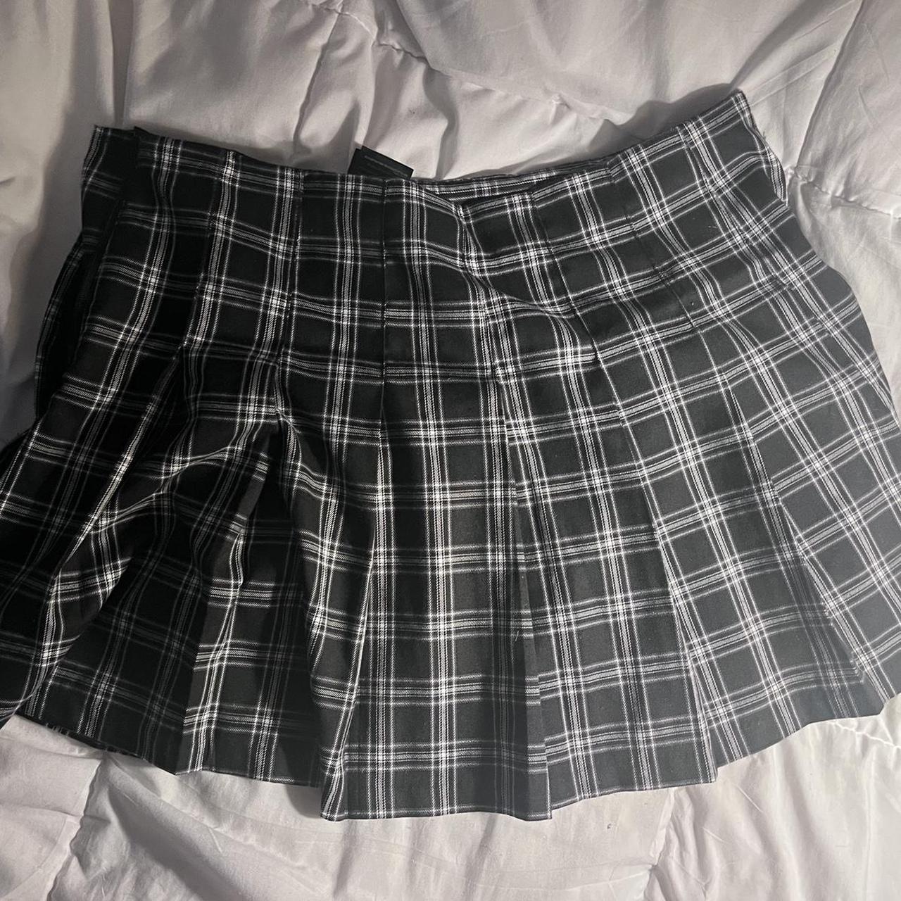 Divided Dark Plaid Pleated Skirt!! Size 10!! - Depop