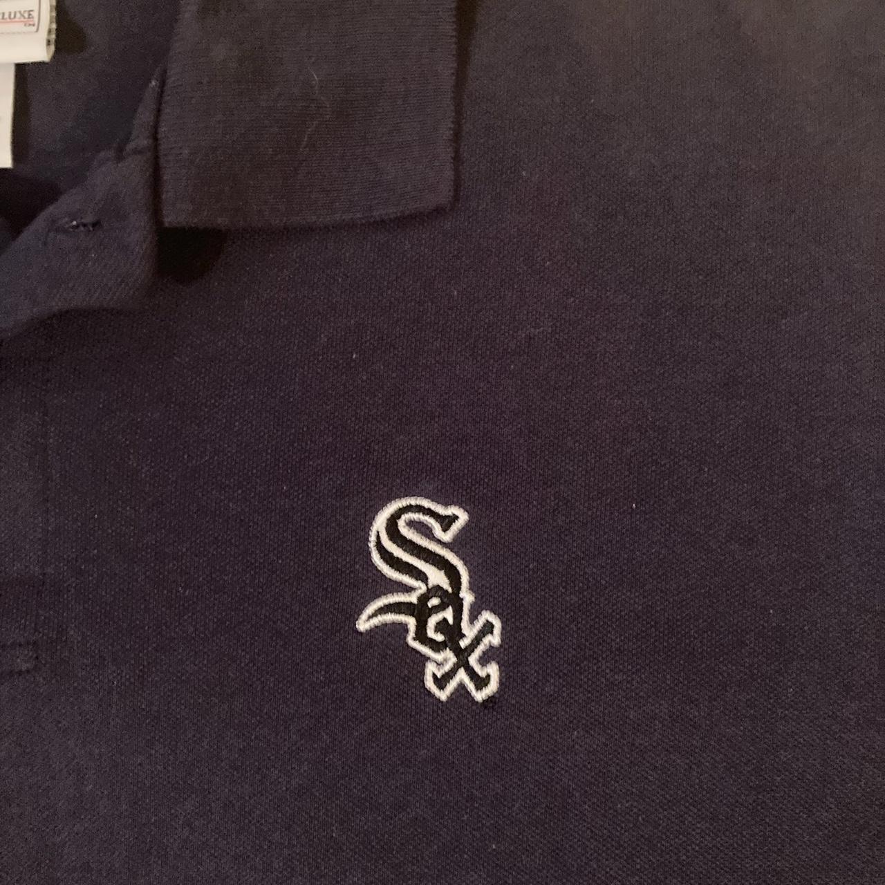 white sox polo this piece has a really lightweight - Depop