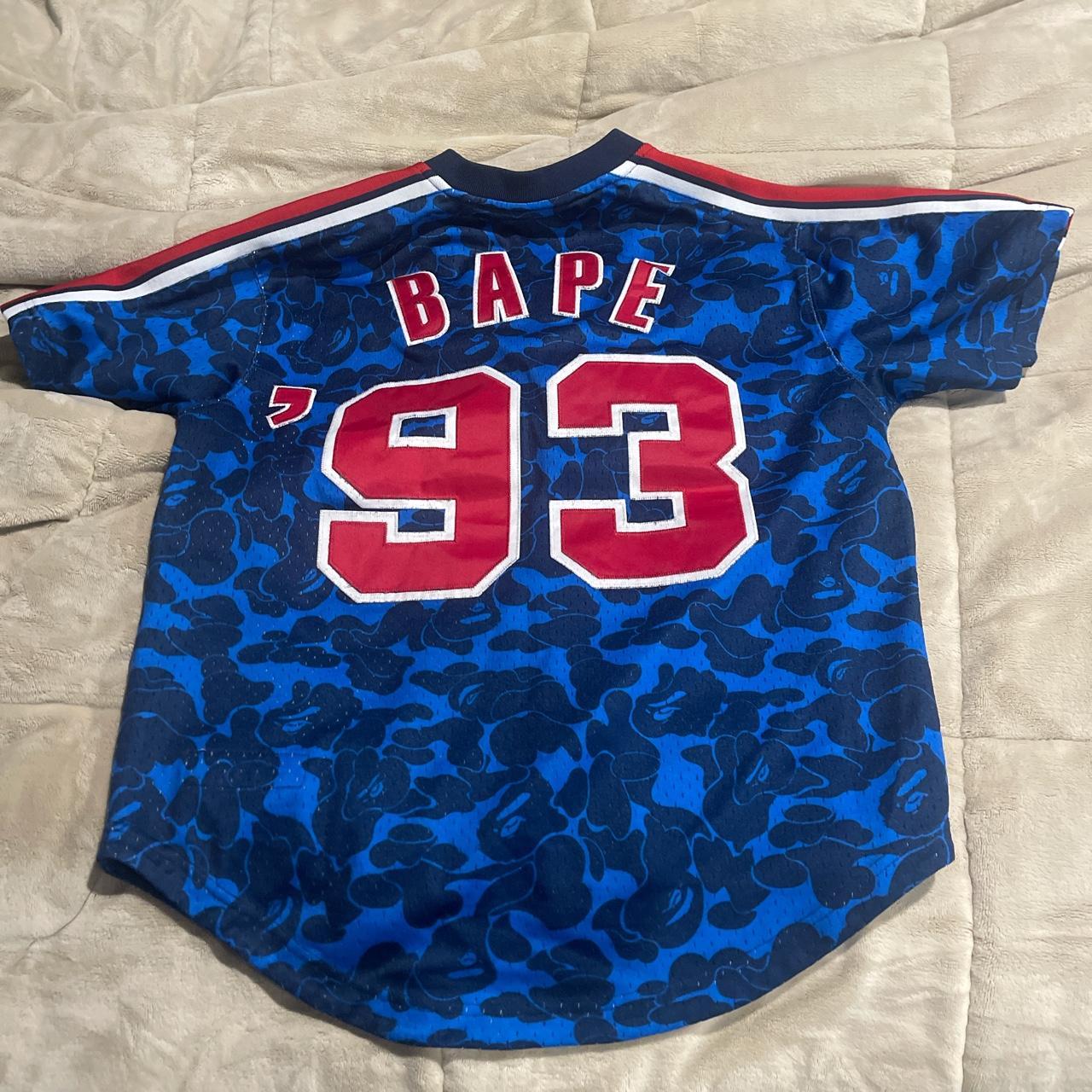 Bape 93' Jersey. Small burn hole on front, otherwise - Depop