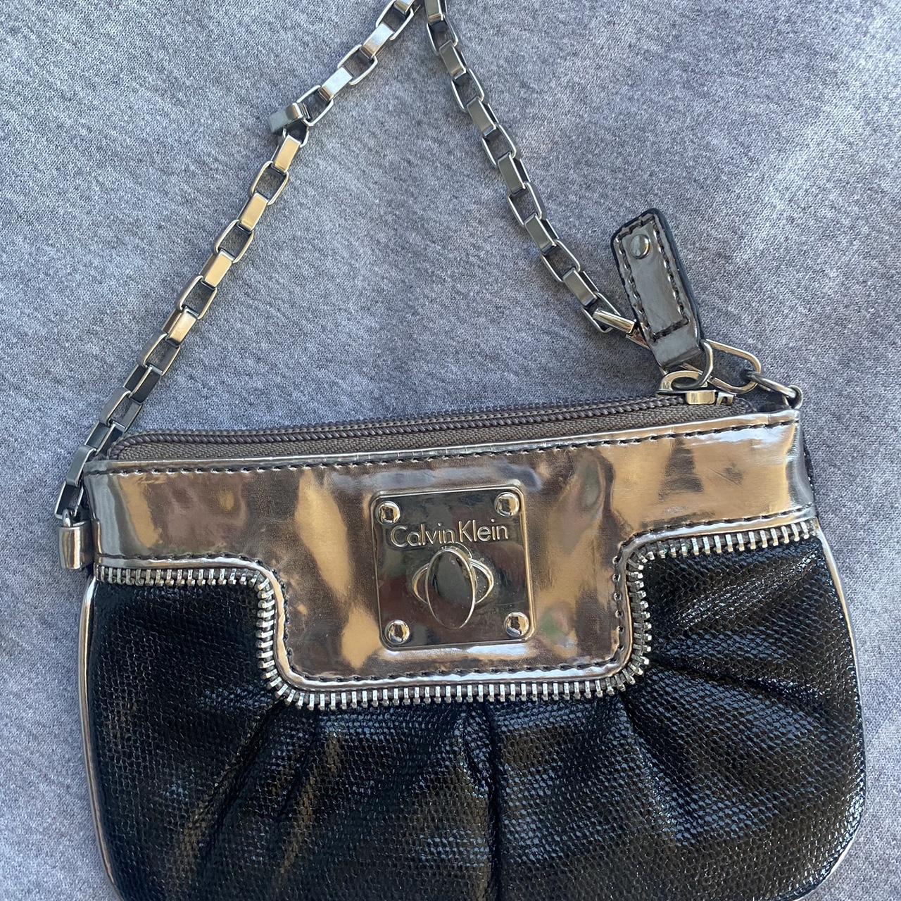 CALVIN KLEIN Black Leather Purse Bag-near MINT VINTAGE!!! | eBay
