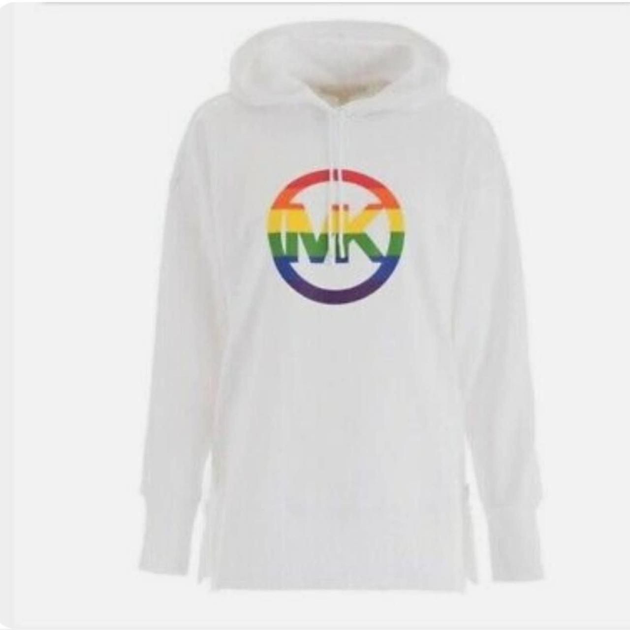 Michael Michael Kors Rainbow Logo White Hoodie Size Depop