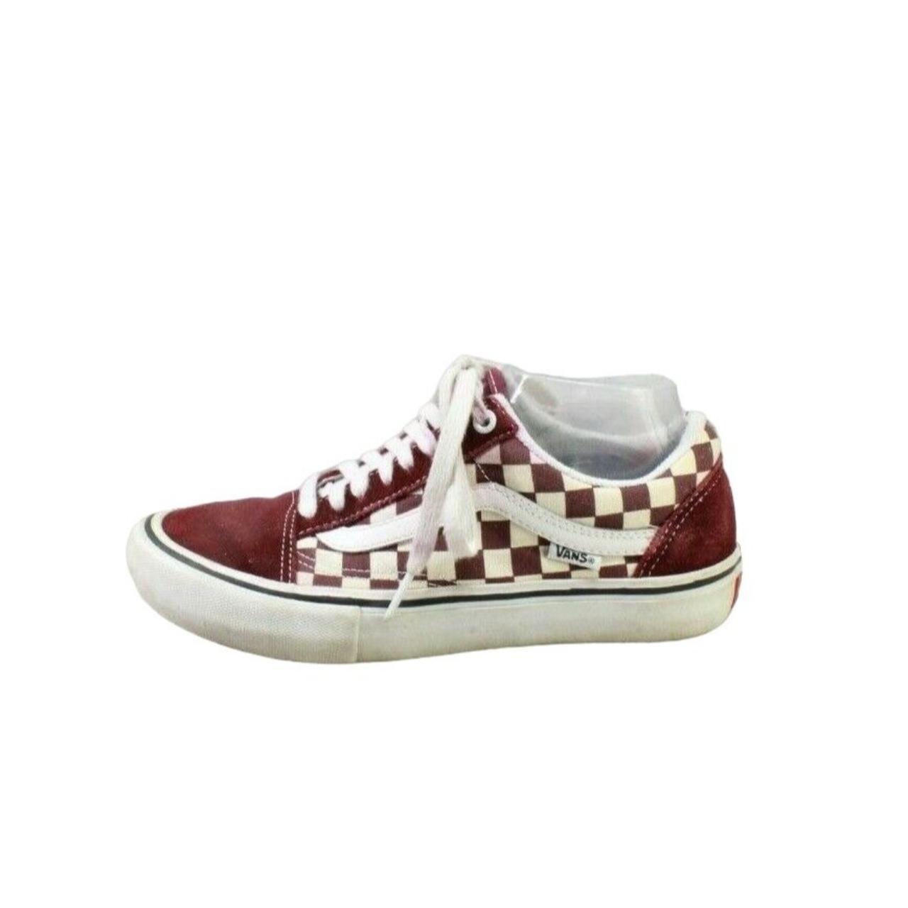 Maroon checkered old sale skool vans