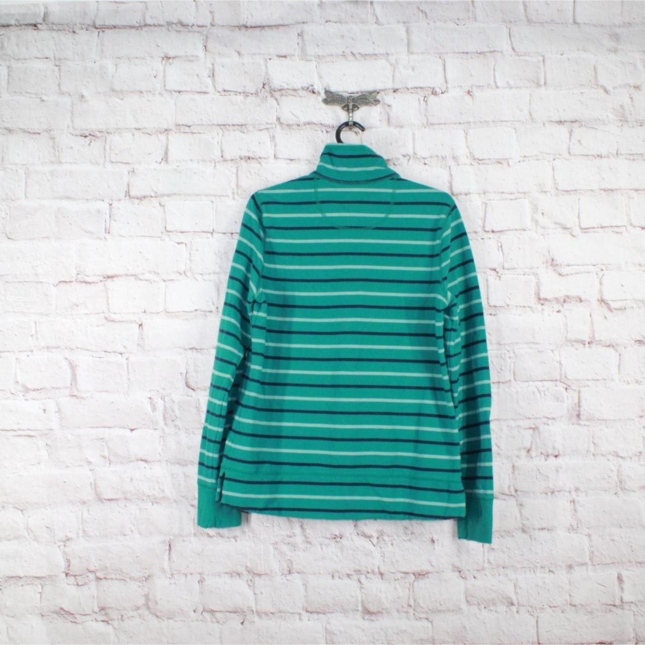 LL Bean Womens Ultrasoft Sweats Quarter Zip Pullover Stripe Shirt