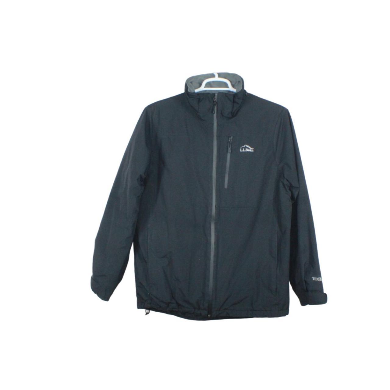 Mens Black Fleece Lined Rain Windbreaker Jacket-Size M
