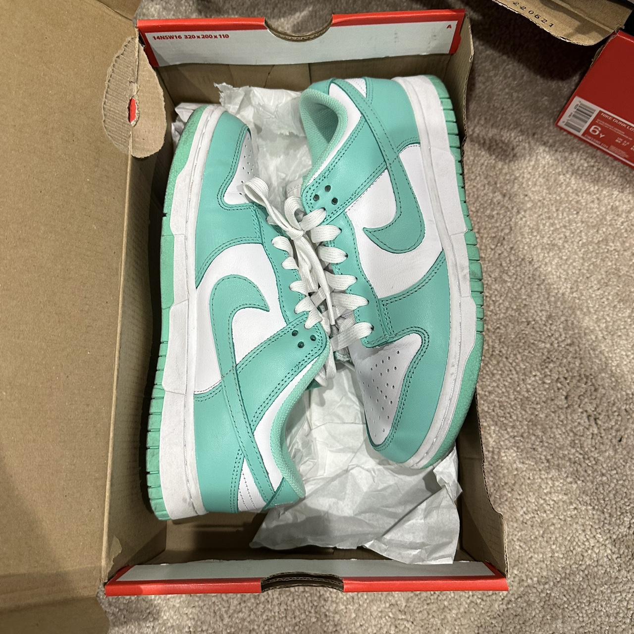 Green Glow Nike Dunk Low - Depop