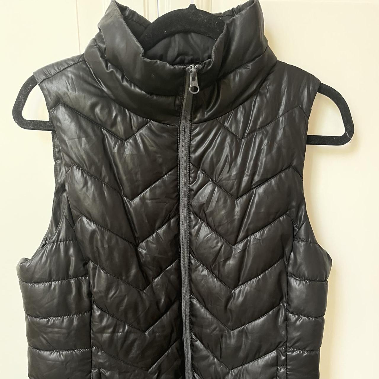 Black Puffer Vest #vest #puffer #puffervest... - Depop