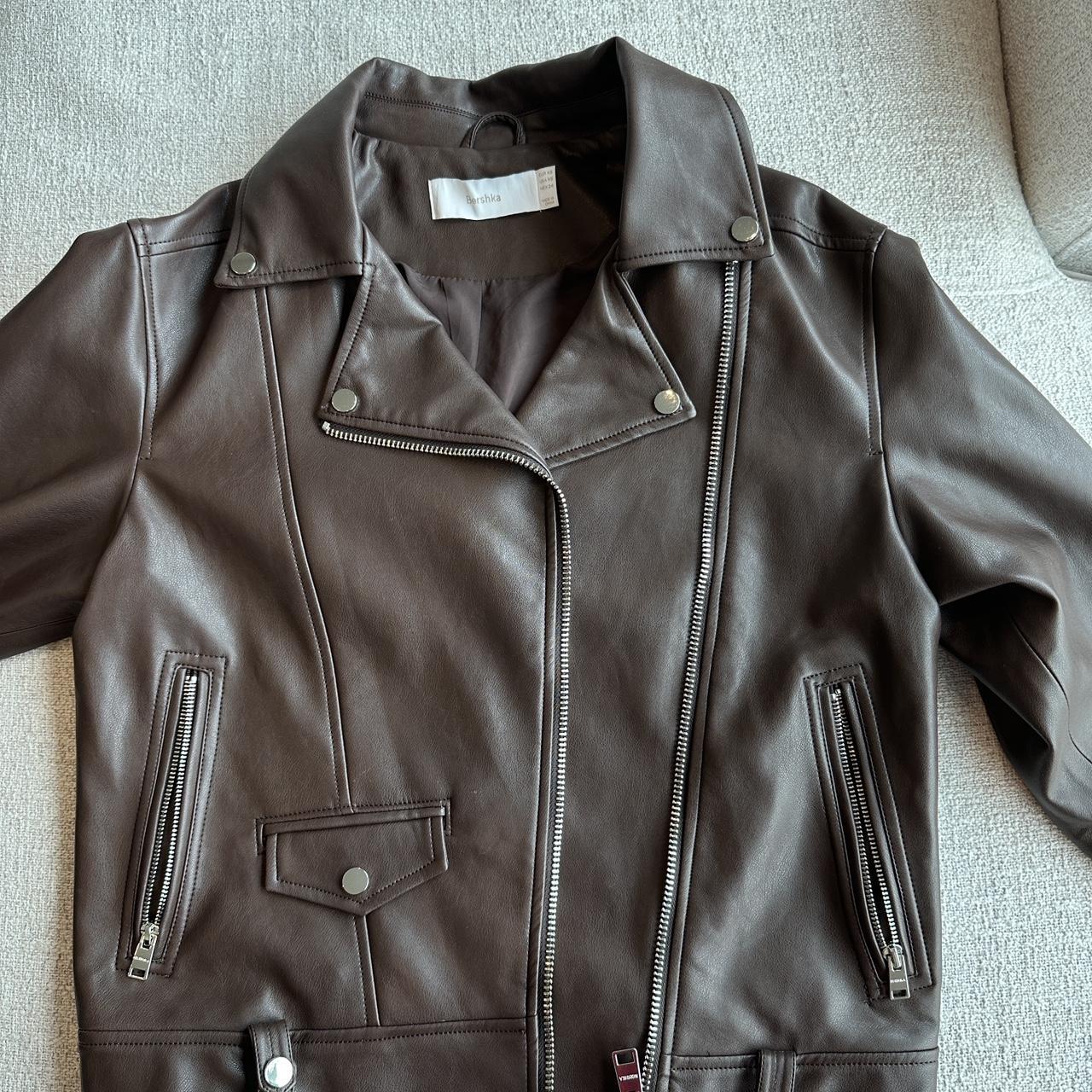 Bershka faux leather shearling jacket. Brand new - Depop