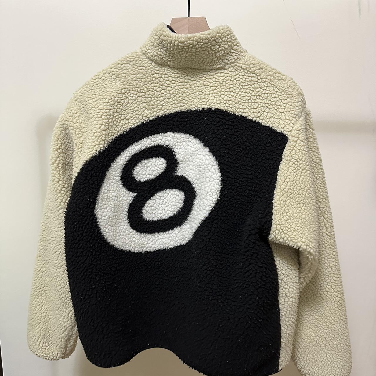 Stussy 8 Ball Fleece - Natural Worn thru the... - Depop