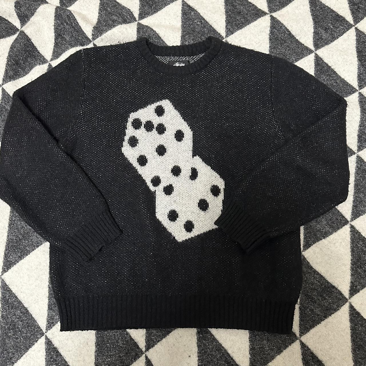 Stussy Black Dice Mohair Knit Sweater Great... - Depop