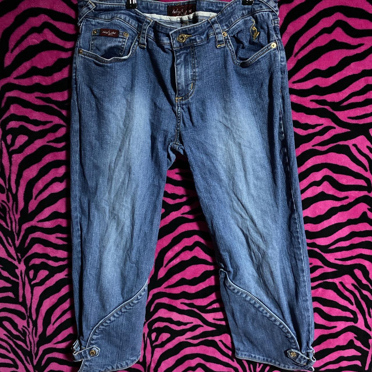 90s Baby Phat Capri Jeans Womens Size 16 Fashion Silver Label