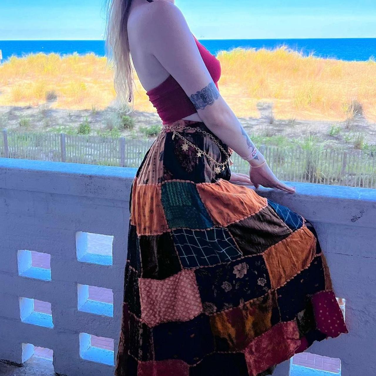 Women's Skirt - Multi - M – homemade patchwork bo… - image 3