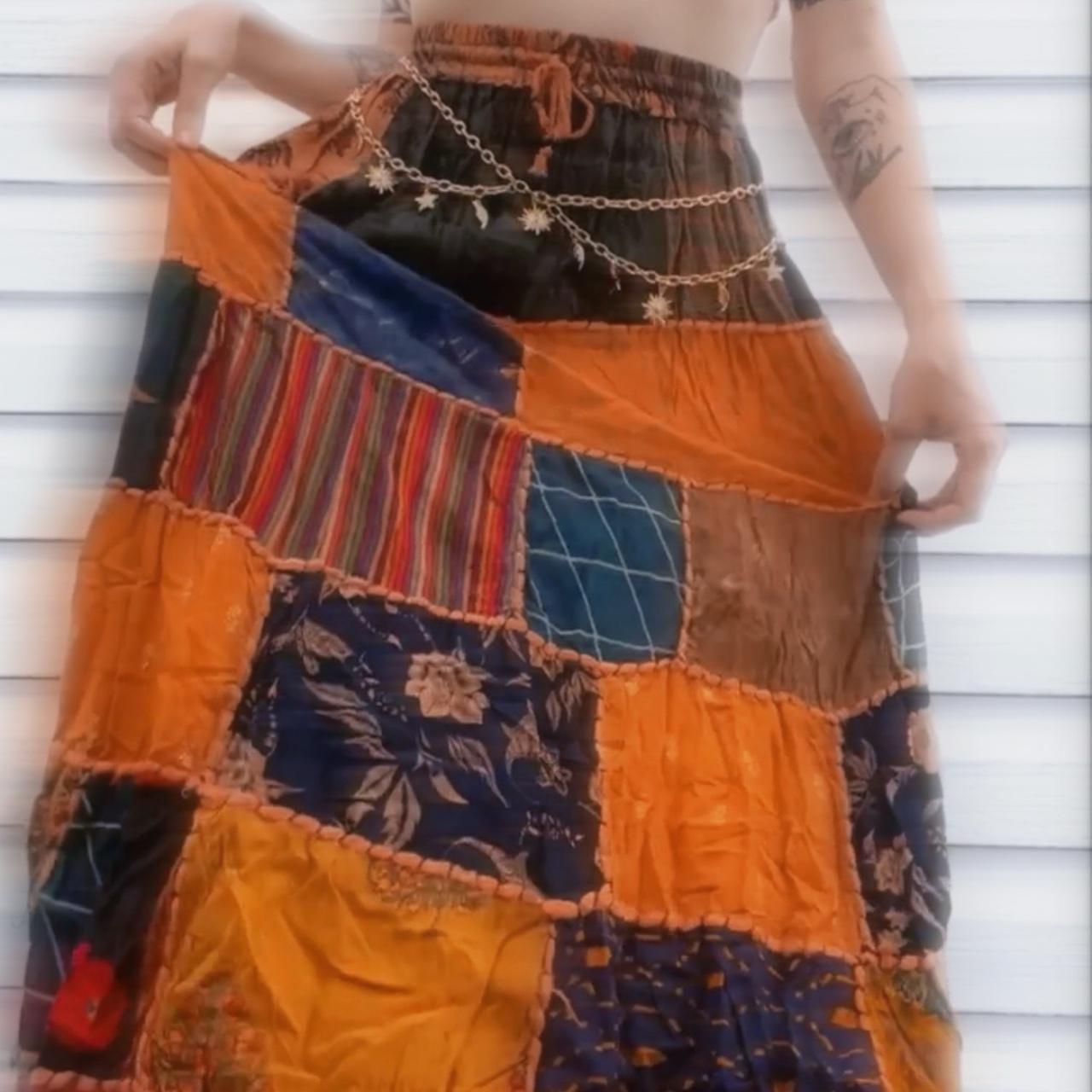 Women's Skirt - Multi - M – homemade patchwork bo… - image 4