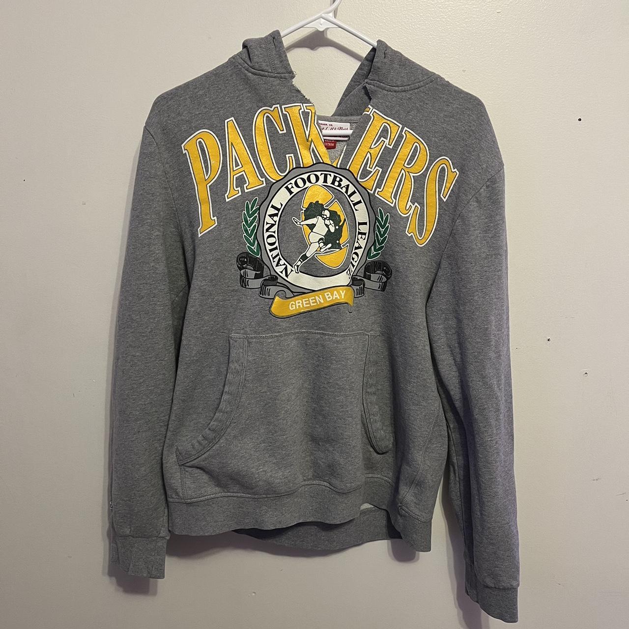 Mitchel & Ness Zip Hoodie Green Bay Packers Green - Depop