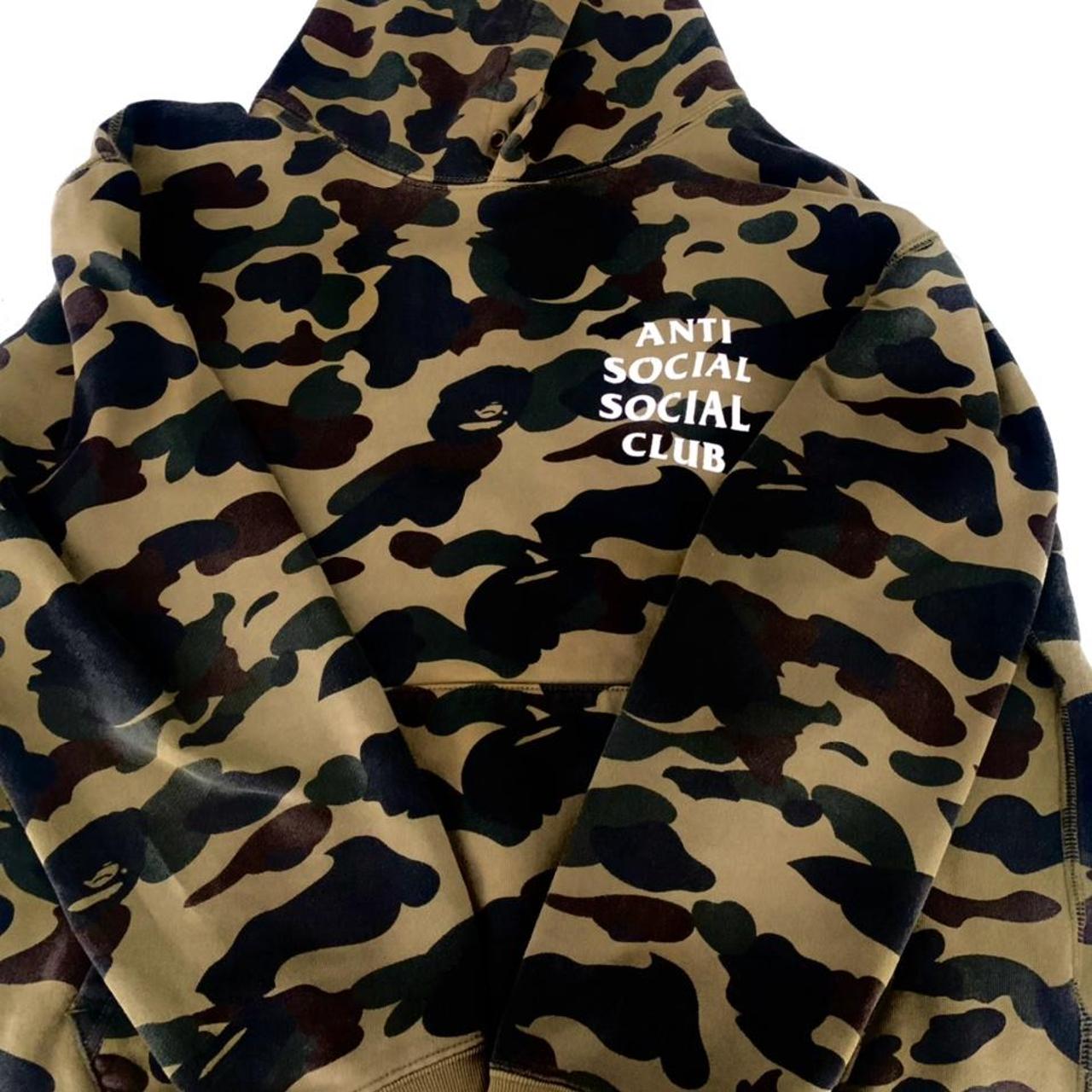 Anti social social sale club x bape hoodie