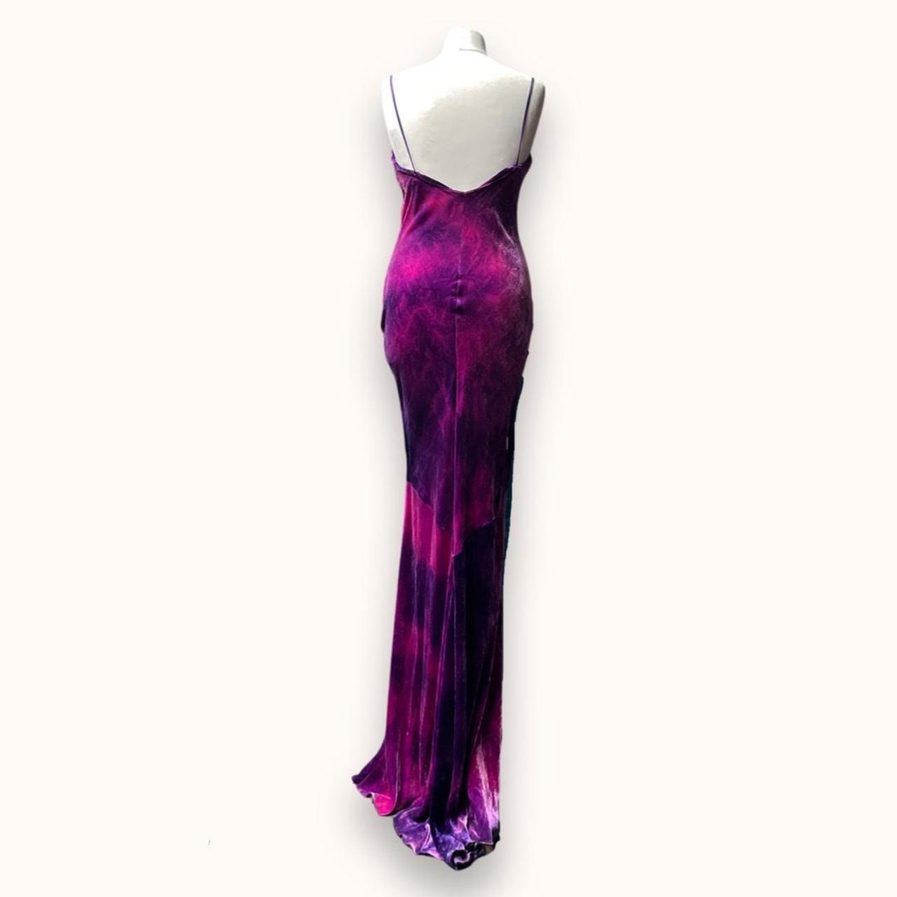 Vintage purple velvet prom style maxi dress with... - Depop