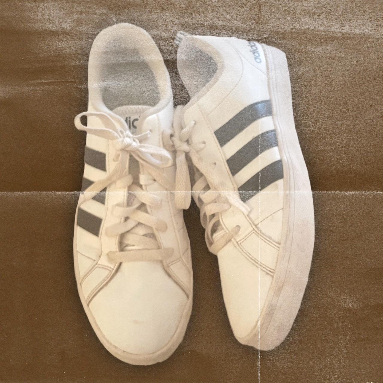 Adidas Women's White and Black Trainers | Depop