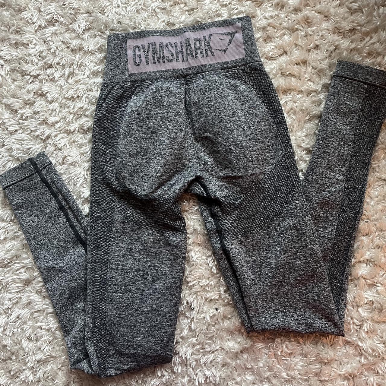 GYMSHARK flex high waisted leggings grey marl with - Depop