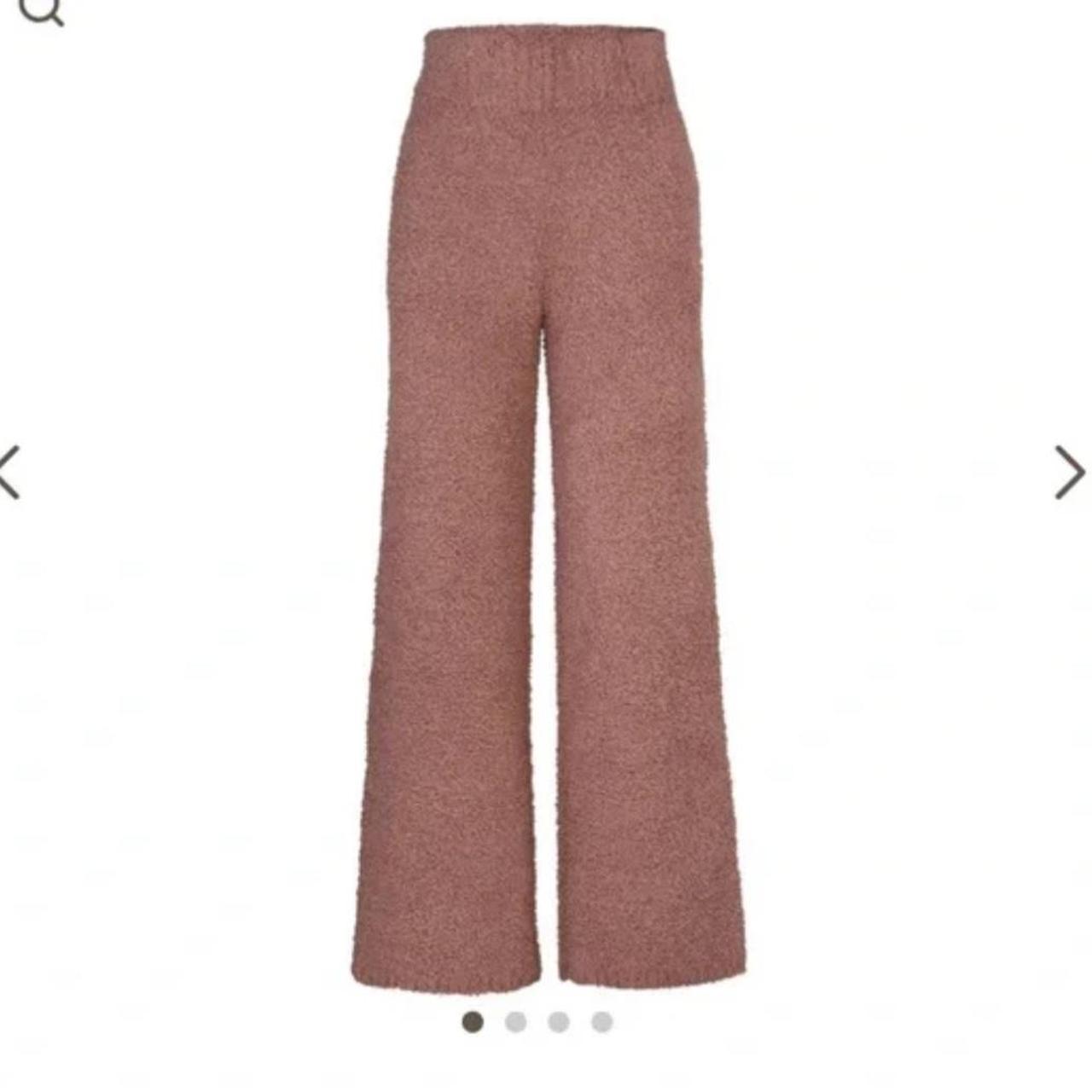 SKIMS Cozy Straight-leg Mid-rise Boucle Knitted Trousers - Rose Clay