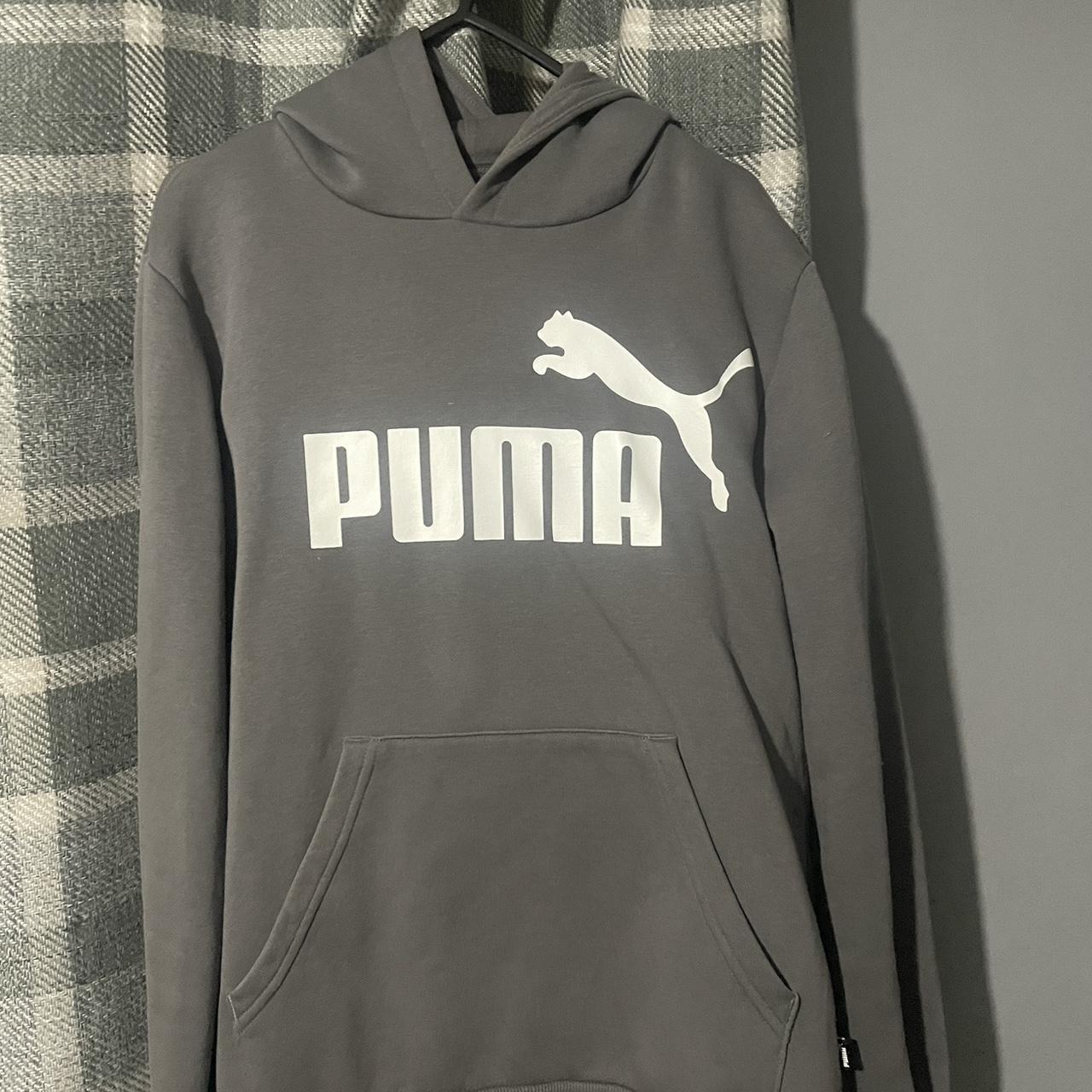 Grey Puma hoodie - Depop