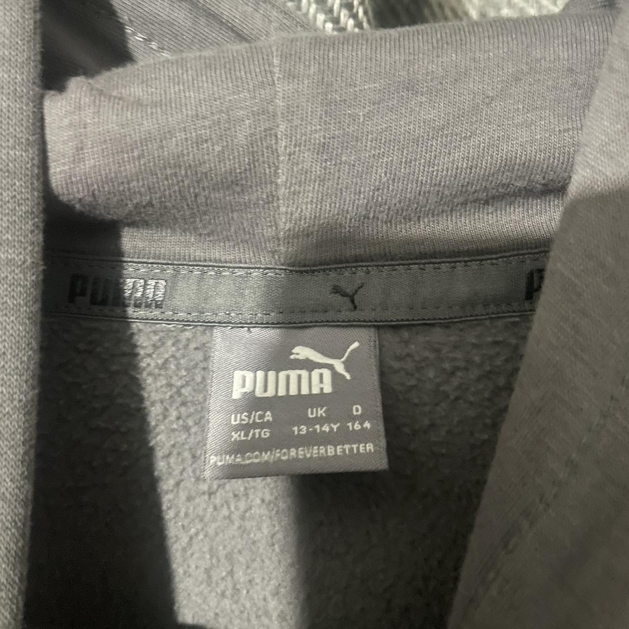 Grey Puma hoodie - Depop