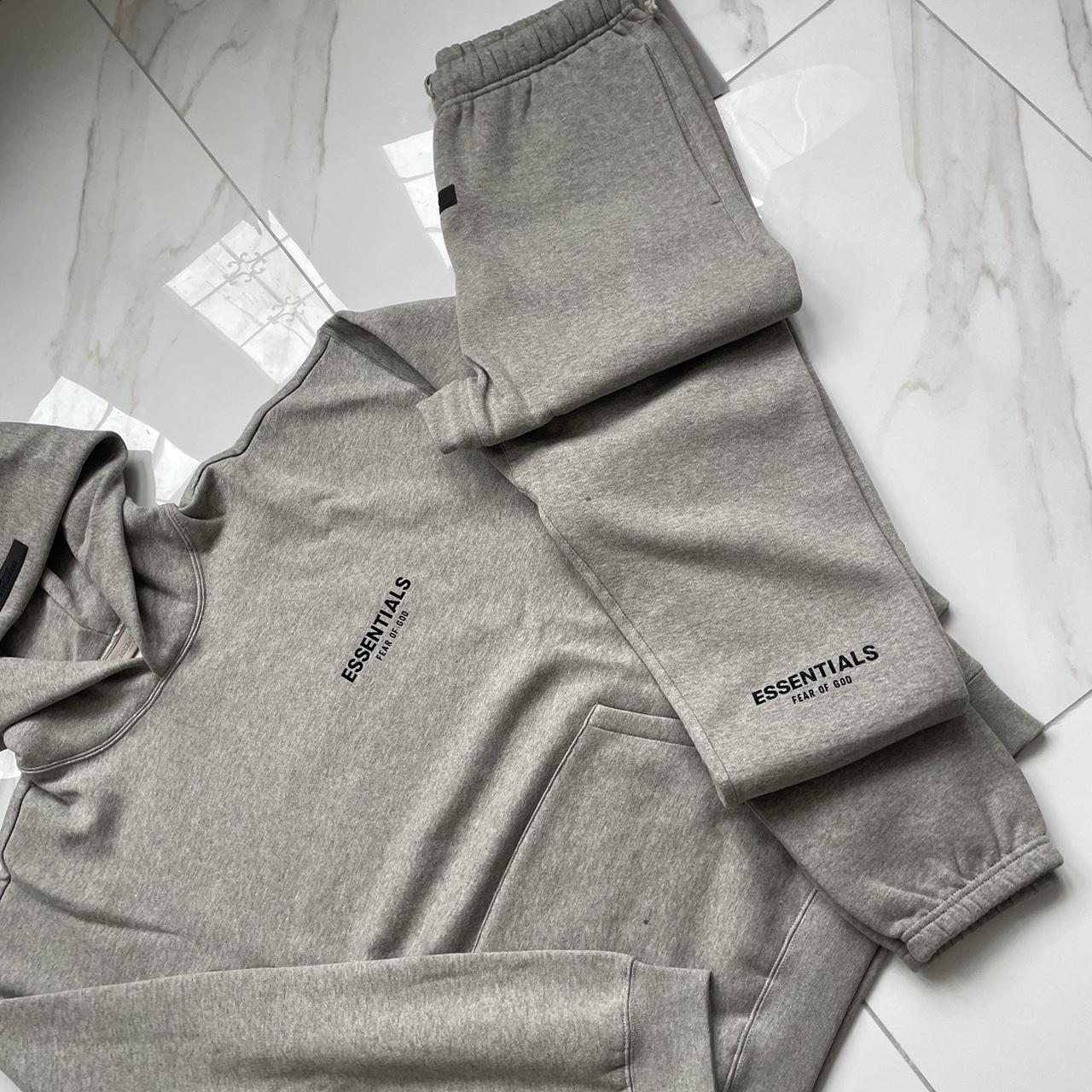 Essentials Fear Of God Tracksuit Dark Oatmeal Grey Depop