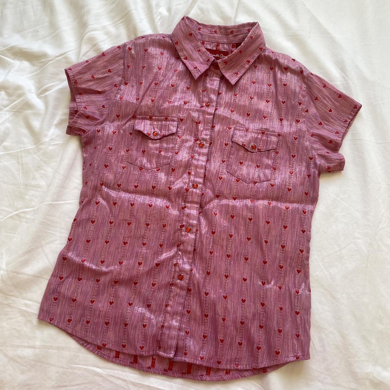 Panhandle Women's Pink and Red Blouse | Depop