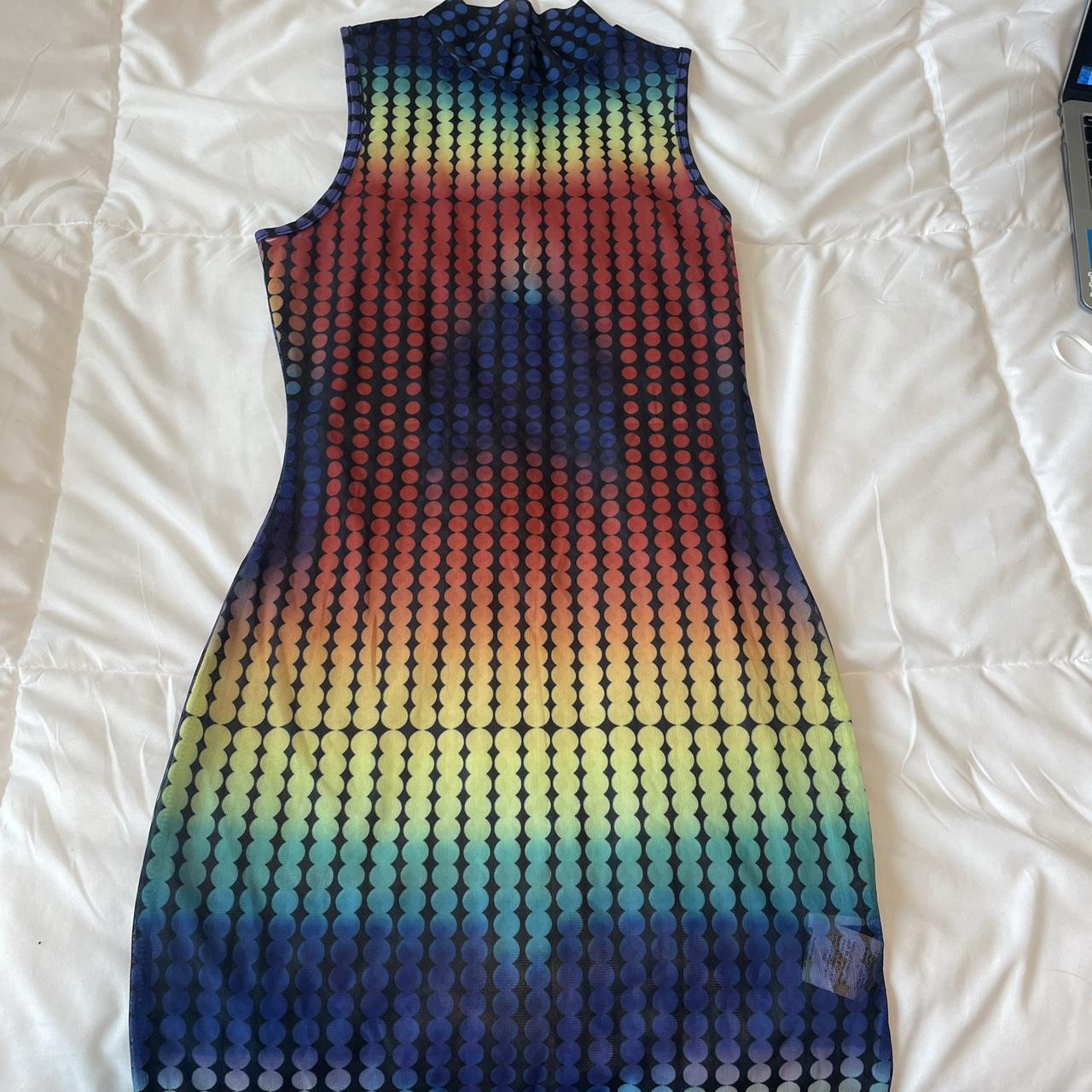 Mesh Thermal Rainbow Dress - Depop