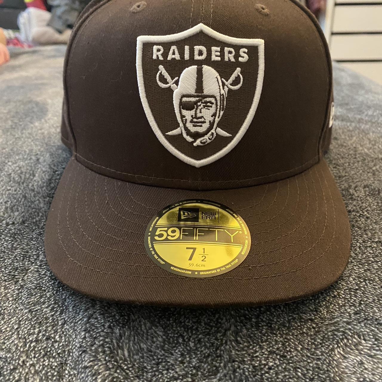 Oakland Raiders Fitted New Era 59Fifty Brown Logo Brown Cap Hat