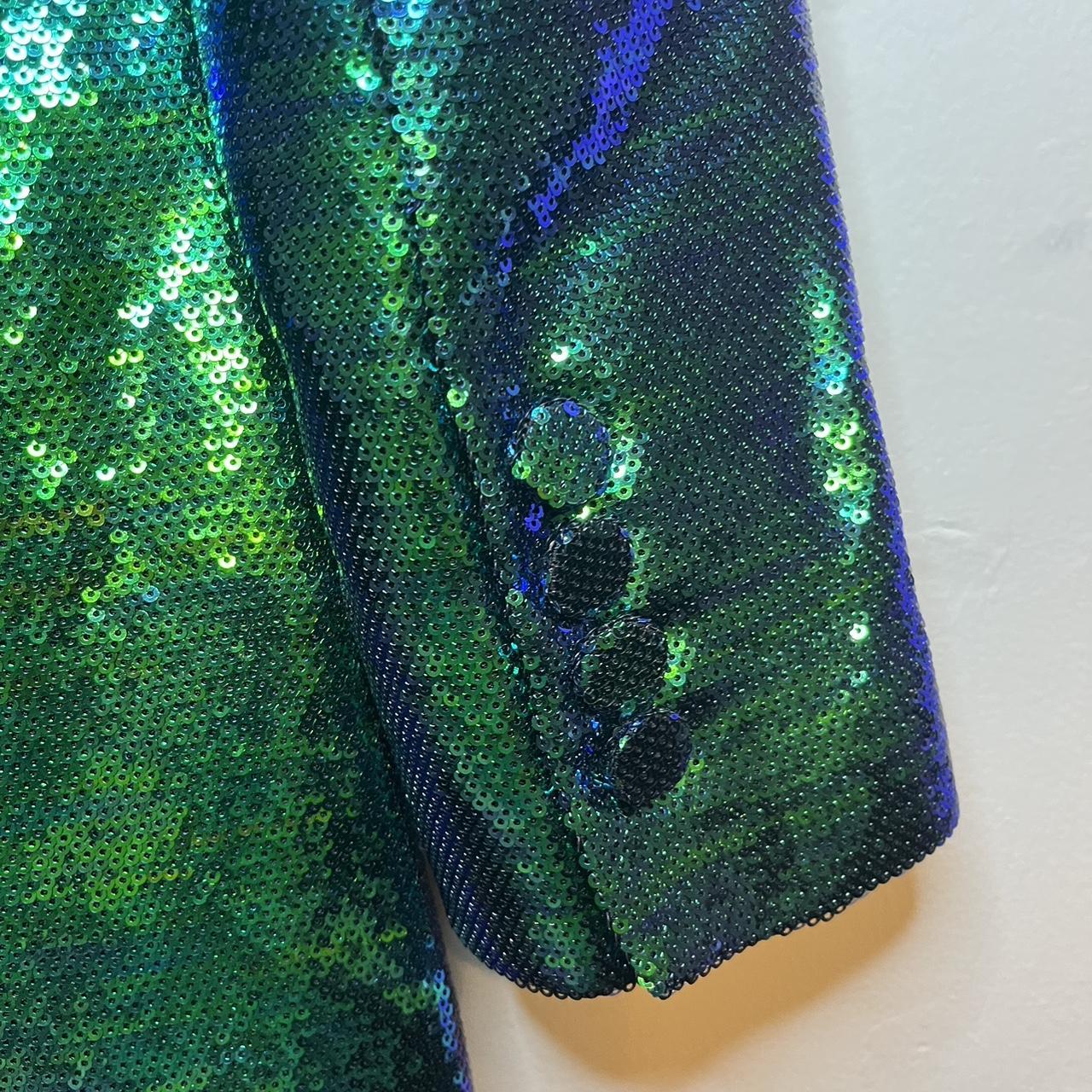 Nadine Merabi Karla Green Blue iridescent sequin... - Depop