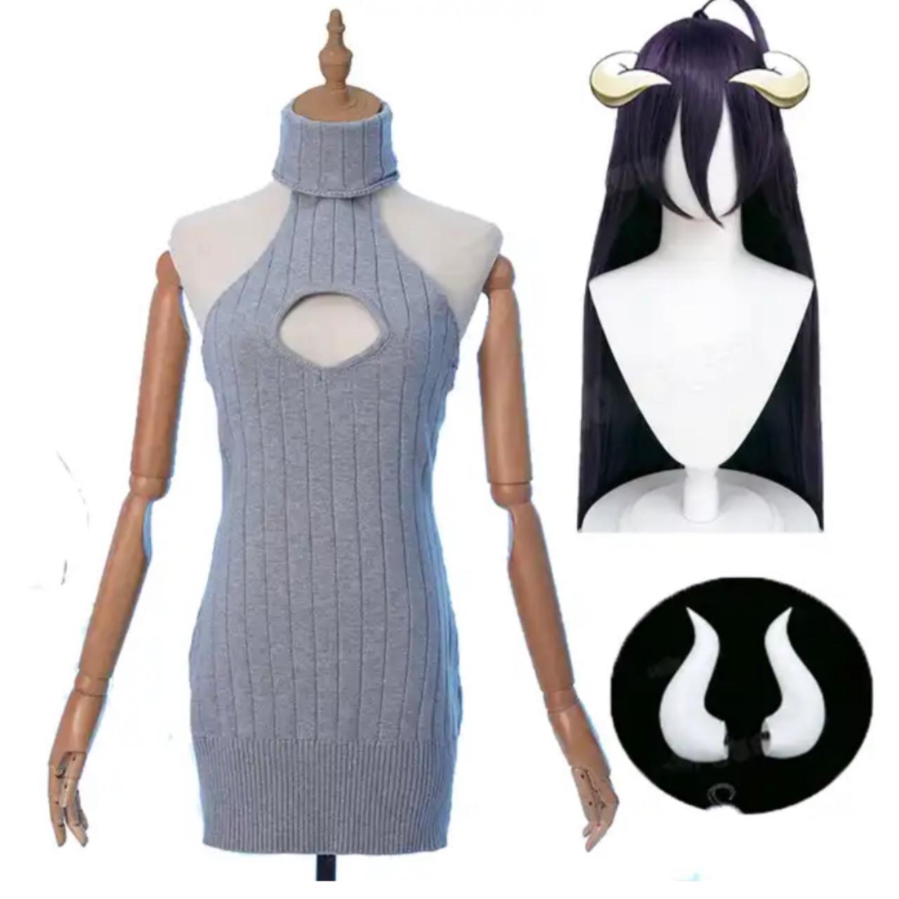 Overlord Albedo Sweater Dress Includes wig! size... - Depop