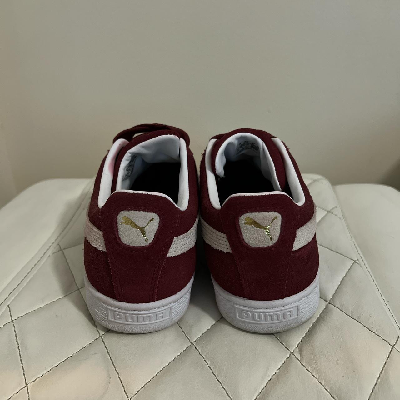 Puma Men's Burgundy and White Trainers | Depop