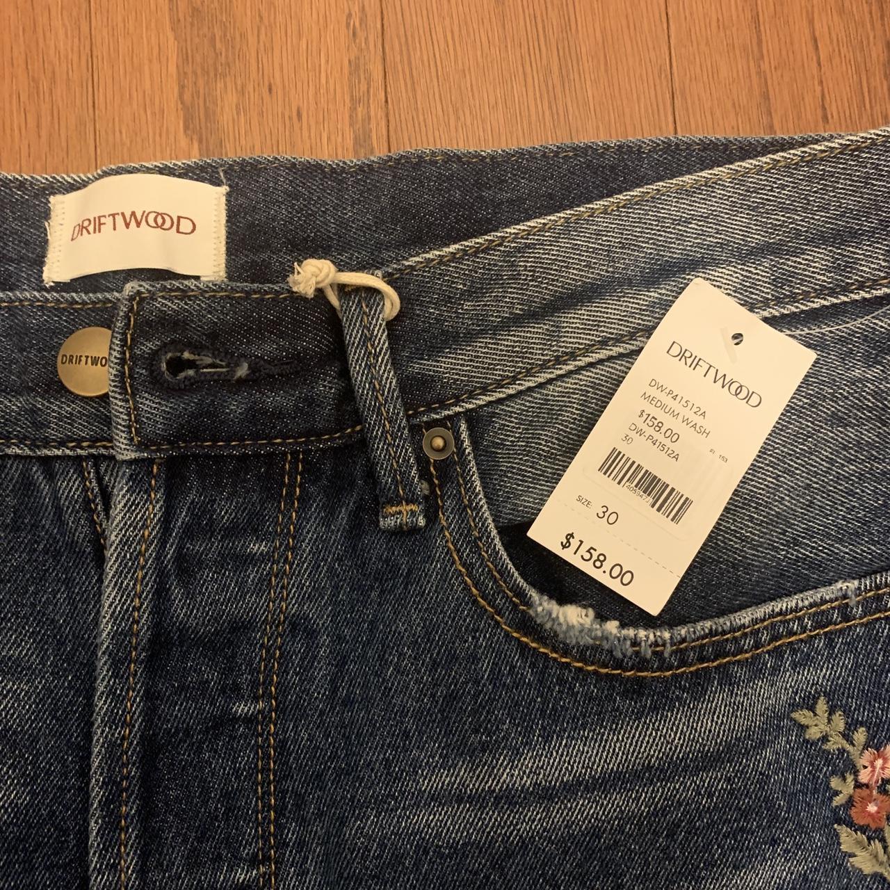 Driftwood Women's Navy and Burgundy Jeans (2)