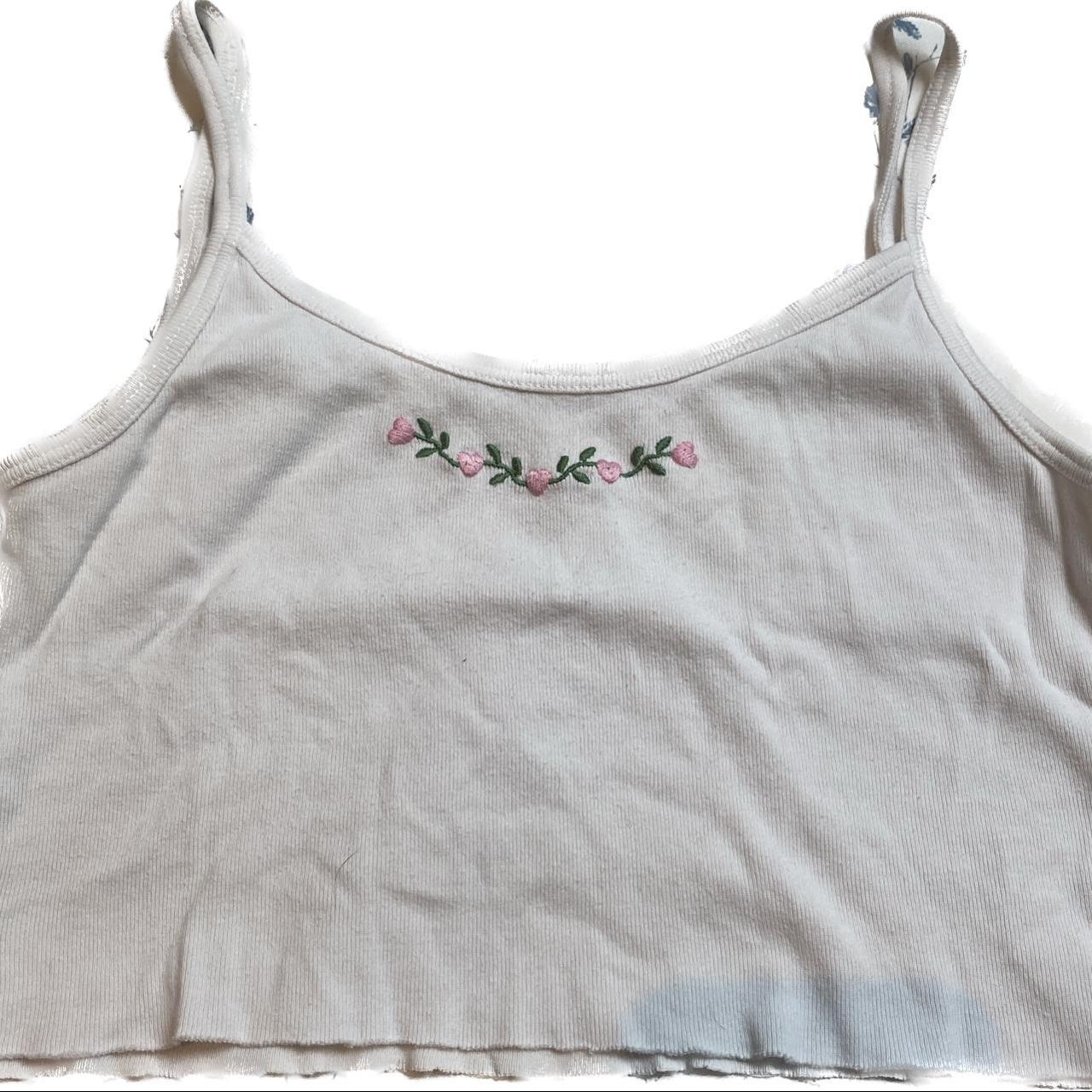 Brandy Melville White Cropped Tank The cutest - Depop