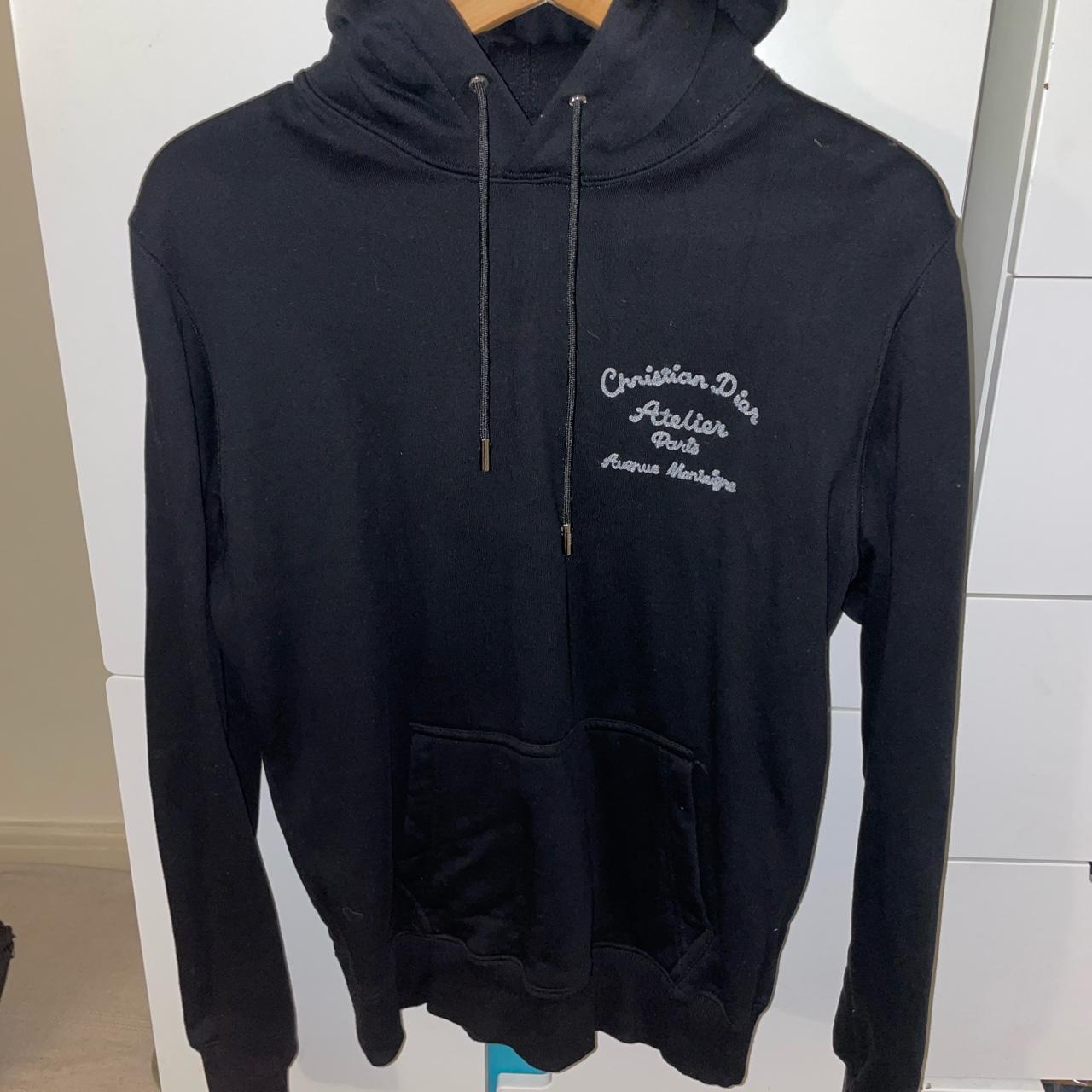 Christian Dior Men's Black and White Hoodie Depop