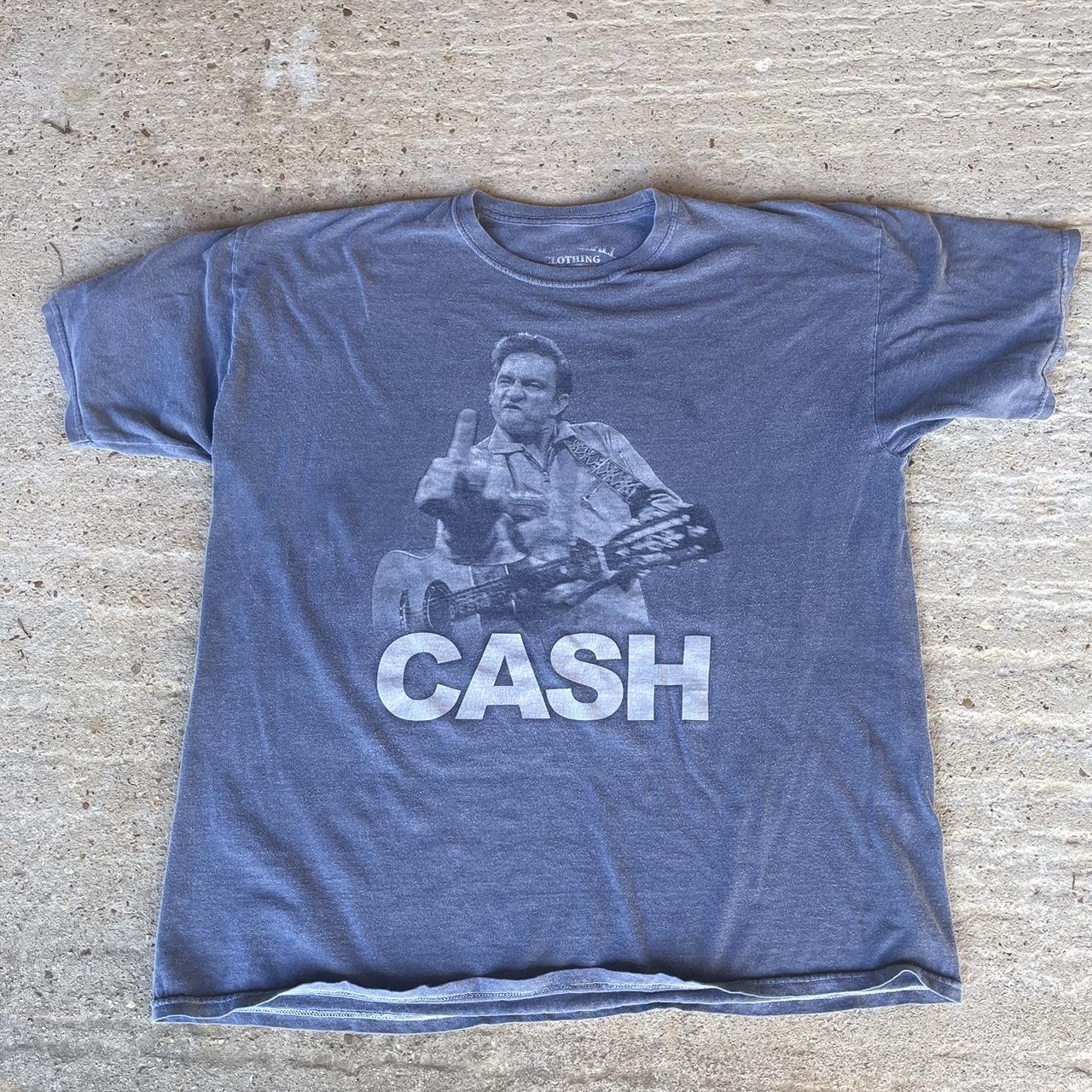 Johnny Cash Middle Finger T Shirt Size XL (see... - Depop