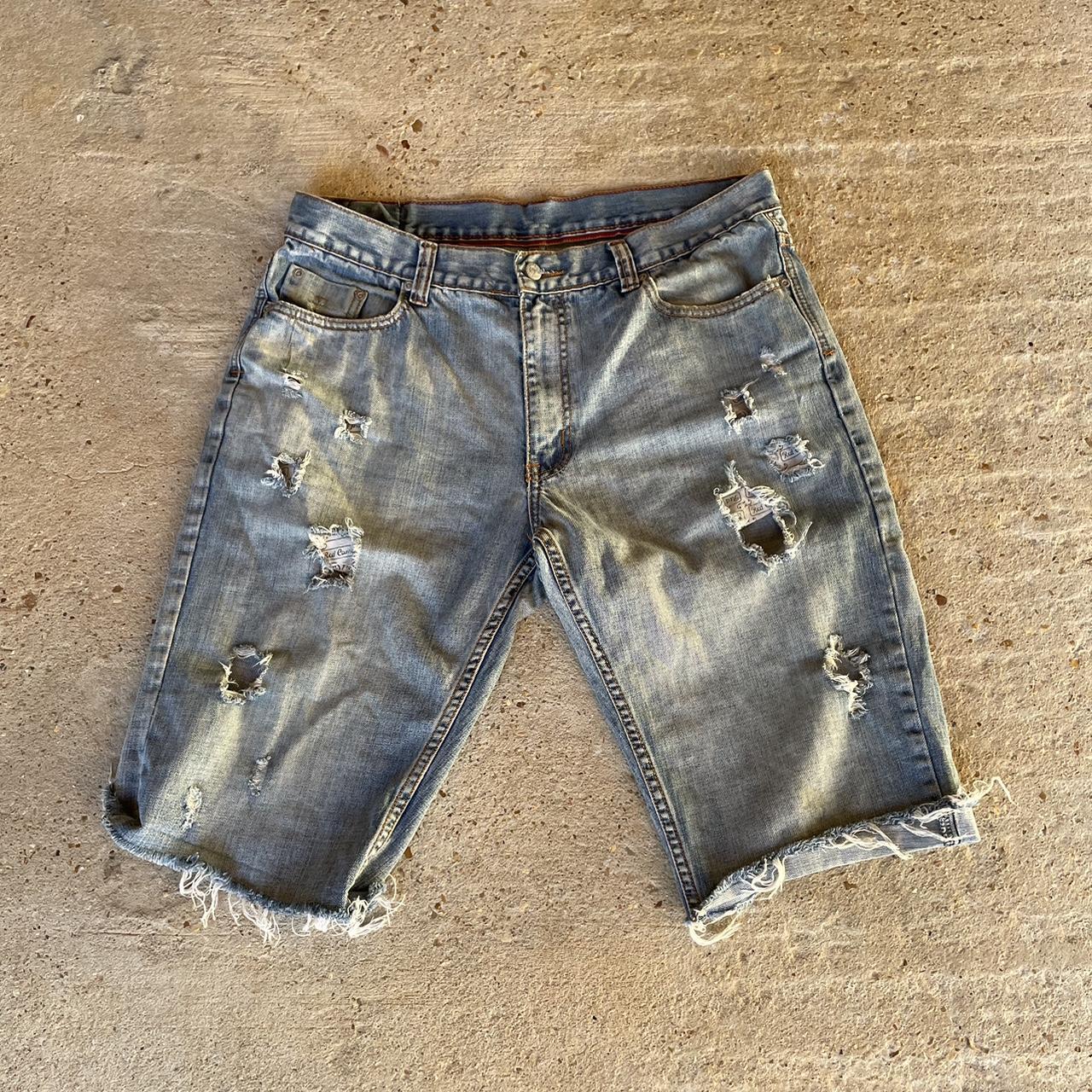 Vintage Red Camel Jorts Size 36W Holes... - Depop