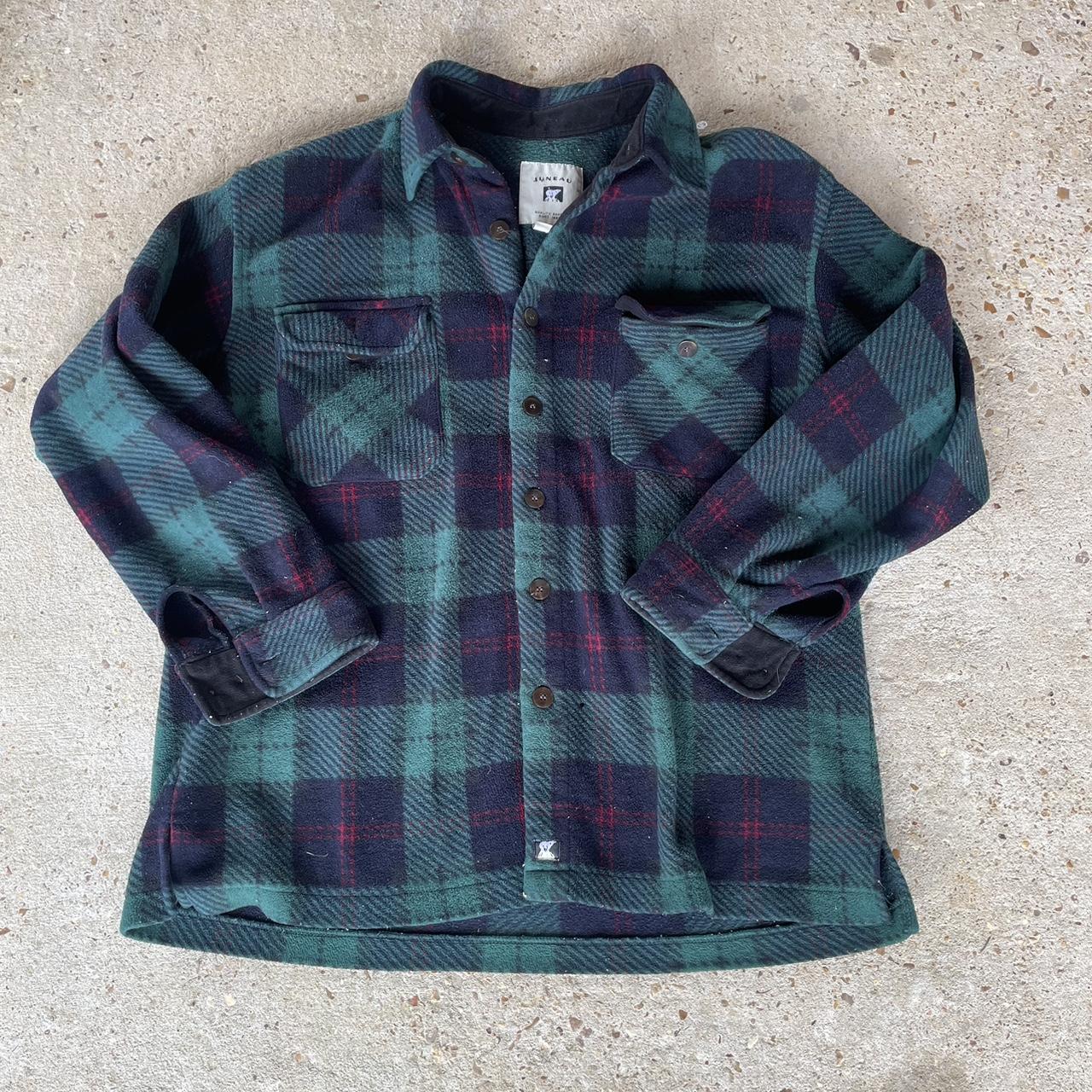 Vintage Oversized Juneau Multicolored Flannel Size... - Depop