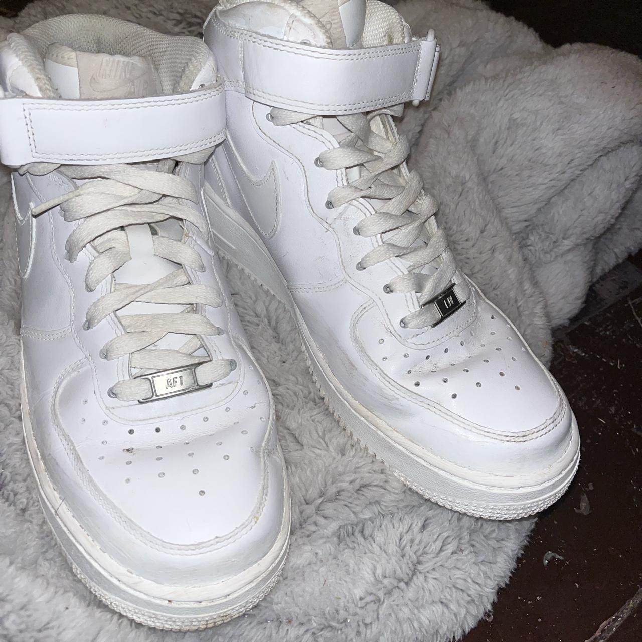 Nike White Hightop Used A few occasions Size... - Depop